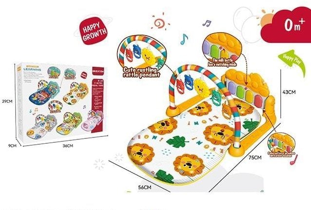 Baby Piano Play Gym With Hanging Rattles - Orange