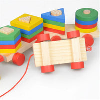 Wooden Pull Along Shape Sorter Three Section Train