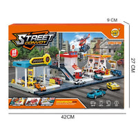 3in1 DIY Station Set With 6Pcs Alloy Cars