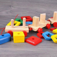 Wooden Pull Along Shape Sorter Three Section Train