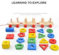 Wooden Pull Along Shape Sorter Three Section Train
