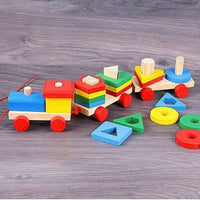 Wooden Pull Along Shape Sorter Three Section Train