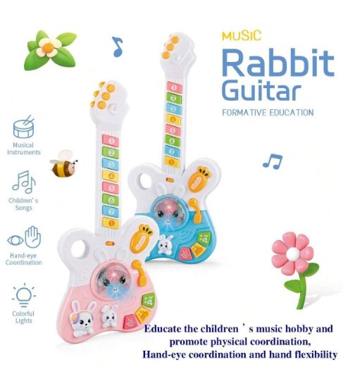 Multi-functional Kids Rabbit Guitar