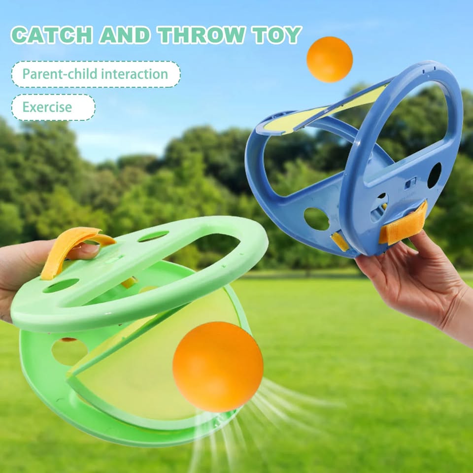 2Pcs Kids Hand Catch & Throw Ball Game