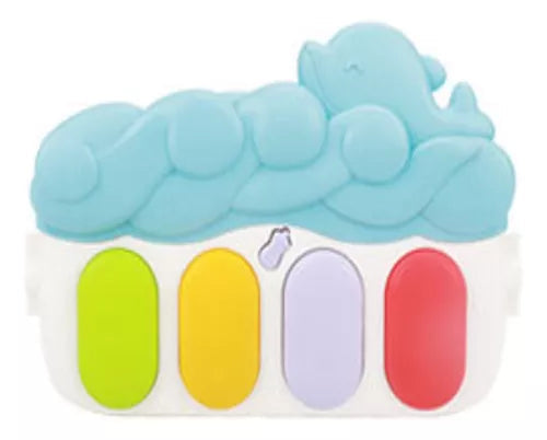 Baby Piano Play Gym With Hanging Rattles - Gray