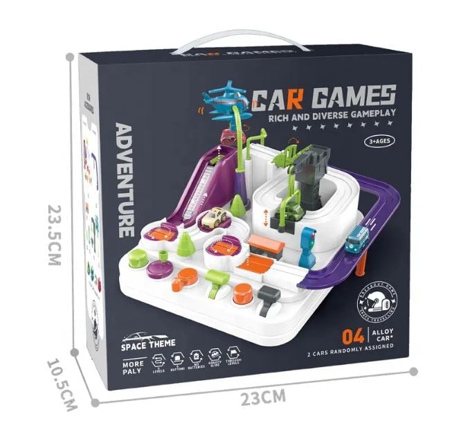 Manual Adventure Car Track Set - 2 Assorted Cars