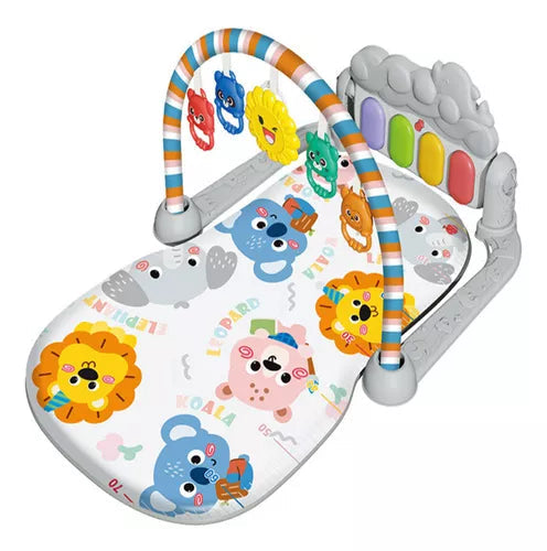 Baby Piano Play Gym With Hanging Rattles - Gray
