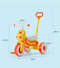 Kids Duck Themed Ride-on Tricycle With Light & Music - Yellow
