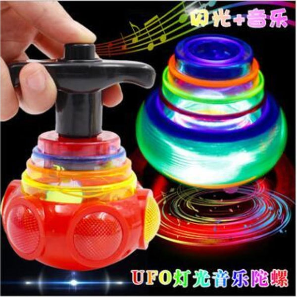 Colorful UFO Spinning Top with Flash Light & Music