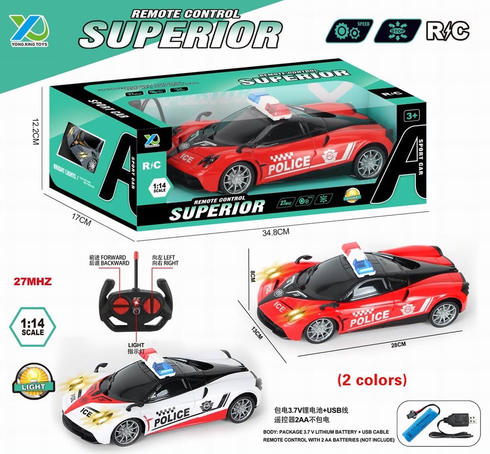 1:14 RC Superior Speed Police Car With Lights