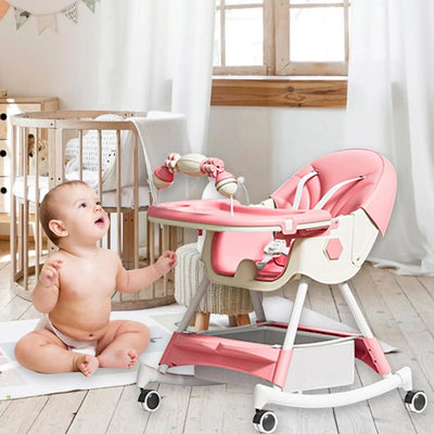 Multi-functional Baby High Swing Dining Chair - Pink