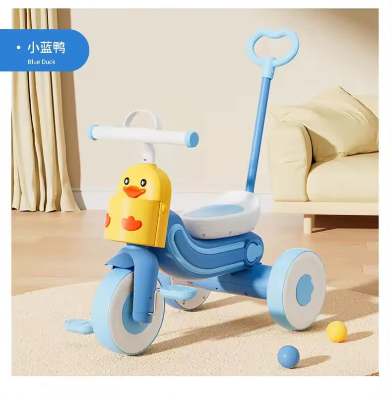 Kids Duck Themed Ride-on Tricycle With Light & Music - Blue