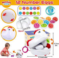 12Pcs Montessori Hen Matching Eggs Toy