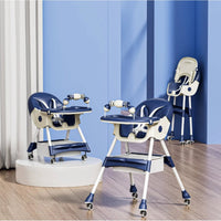 Multi-functional Foldable Baby High Dining Chair - Blue