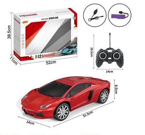 1:12 RC Lamborghini Simulation Model Car - Red