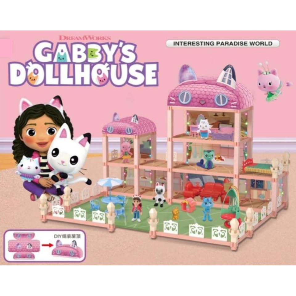 155Pcs DIY Gabby's Paradise World Dollhouse