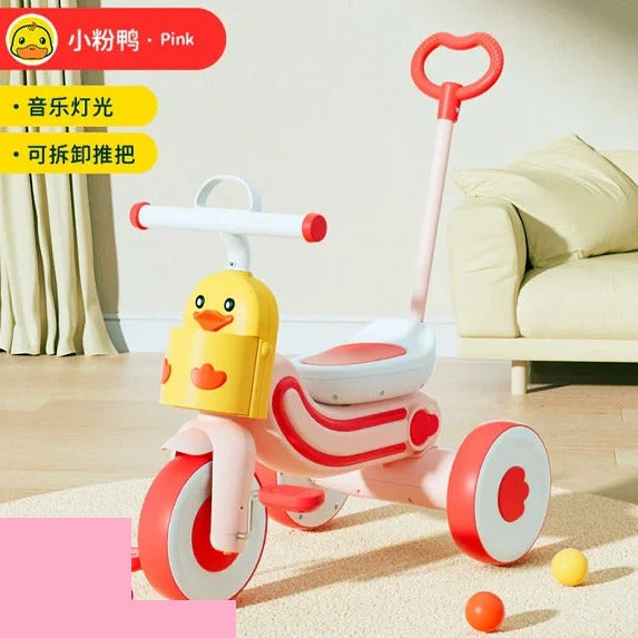 Kids Duck Themed Ride-on Tricycle With Light & Music - Pink
