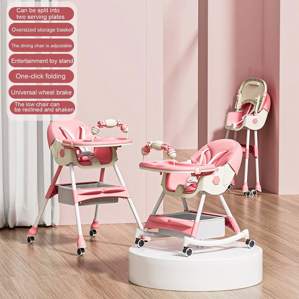Multi-functional Baby High Swing Dining Chair - Pink