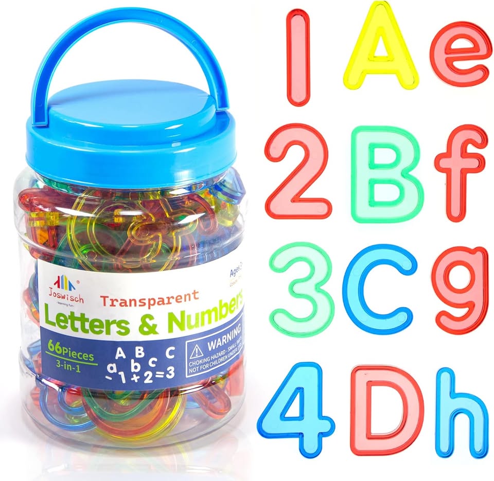 66Pcs Transparent Number & Letters Set With Storage Box