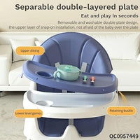 Multi-functional Foldable Baby High Dining Chair - Blue