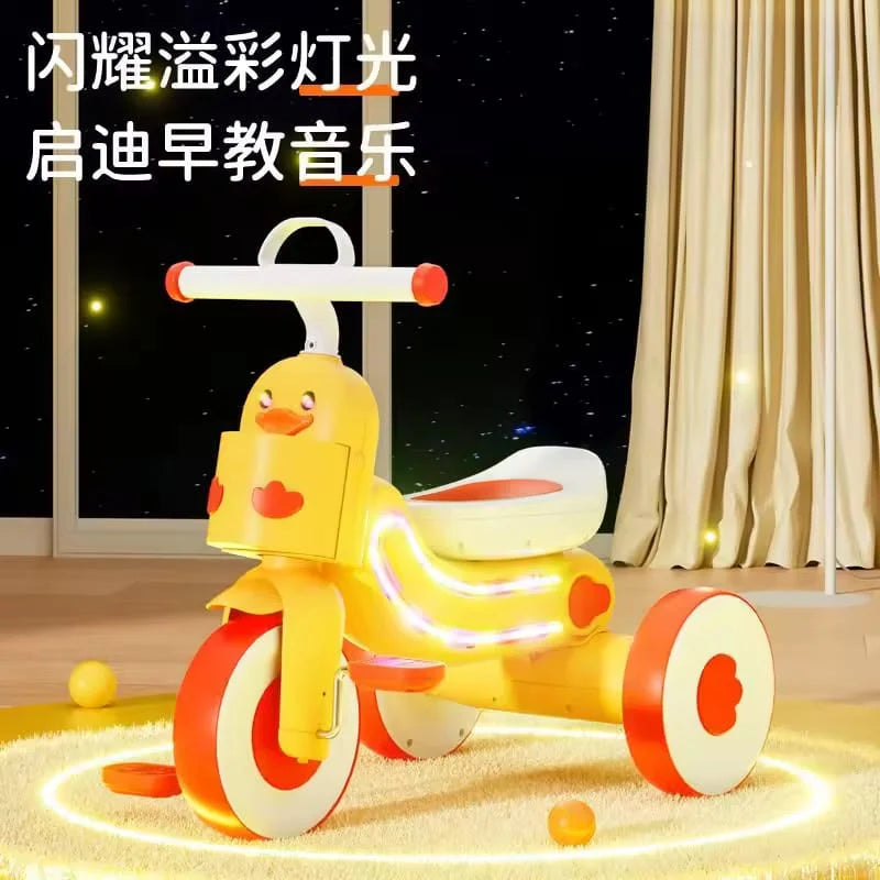 Kids Duck Themed Ride-on Tricycle With Light & Music - Yellow