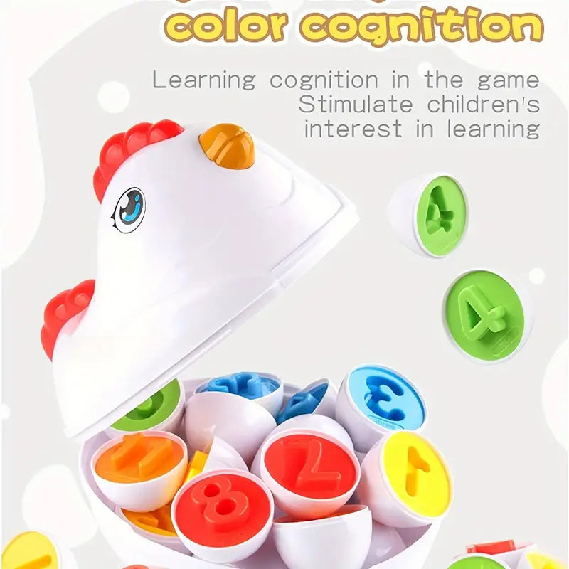 12Pcs Montessori Hen Matching Eggs Toy