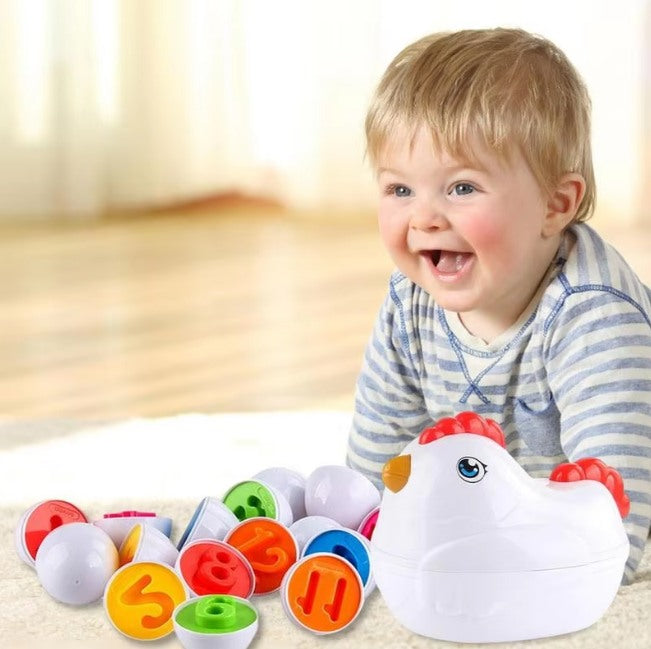 12Pcs Montessori Hen Matching Eggs Toy