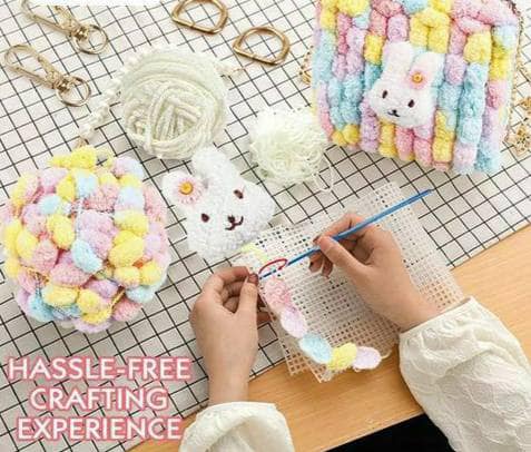 DIY Crafting Hand-Woven Pom Pom Bag