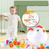 12Pcs Montessori Hen Matching Eggs Toy