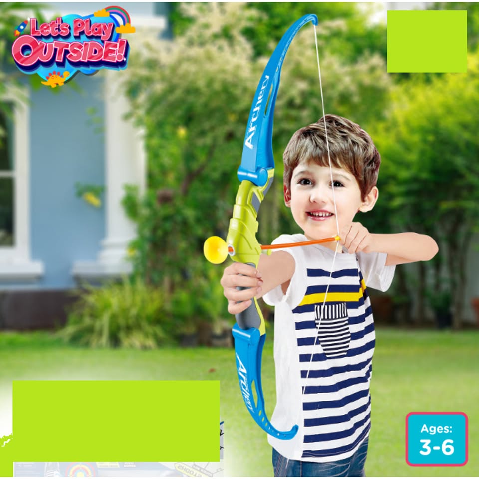 Kids Power Pull Archery Set With 3Pcs Arrows