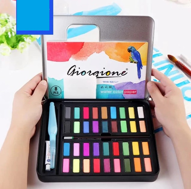 Giorgione 36Pcs Solid Water Colors Tin Box