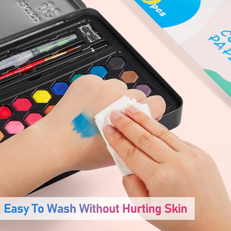 36Pcs Solid Water Colors Tin Box