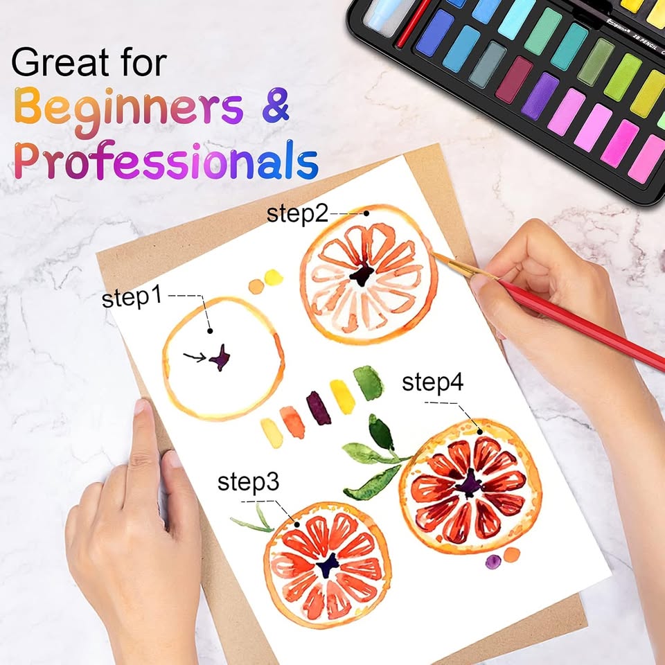 Giorgione 36Pcs Solid Water Colors Tin Box