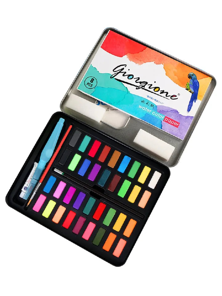 Giorgione 36Pcs Solid Water Colors Tin Box