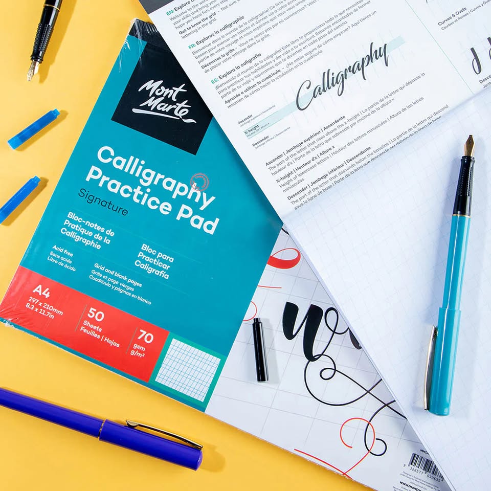 A4 Mont Marte Calligraphy Practice Pad - 50 Sheets