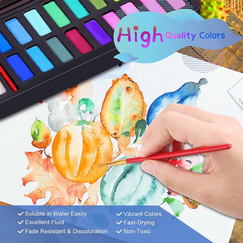 Giorgione 36Pcs Solid Water Colors Tin Box