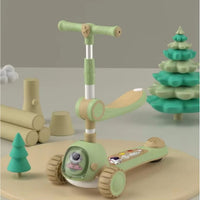 Spaceman Adjustable Height Kids Scooter With Light & Music - Green
