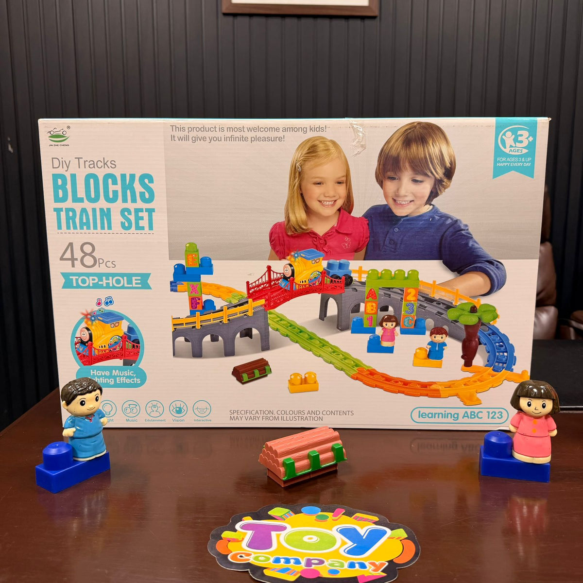 48Pcs DIY Kids Blocks Train Track Set