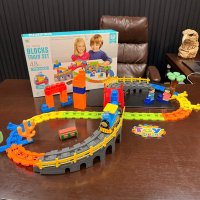 48Pcs DIY Kids Blocks Train Track Set