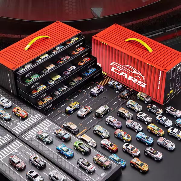 48Pcs Mini ABS Inertial Container Box Cars Set
