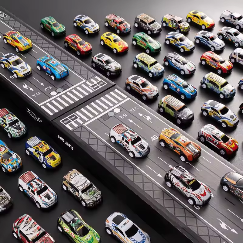 48Pcs Mini ABS Inertial Container Box Cars Set