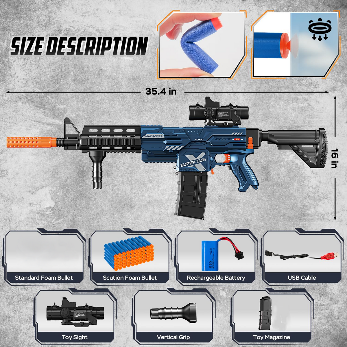 Electric M416 Soft Bullet Shooting Gun