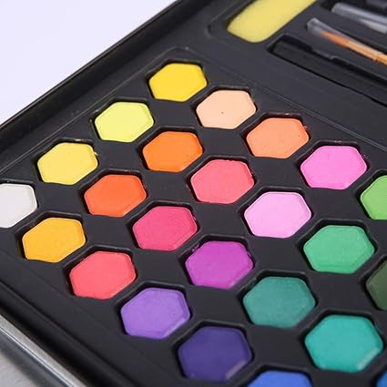 36Pcs Solid Water Colors Tin Box