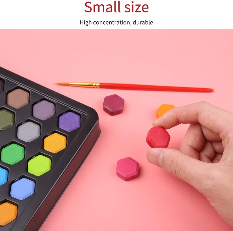 36Pcs Solid Water Colors Tin Box