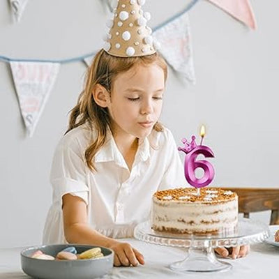 Number 6 Crown Designed Birthday Candle