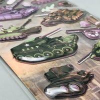 3D Tank Themed Sticker - 1Pc