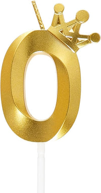 Number 0 Crown Designed Birthday Candle