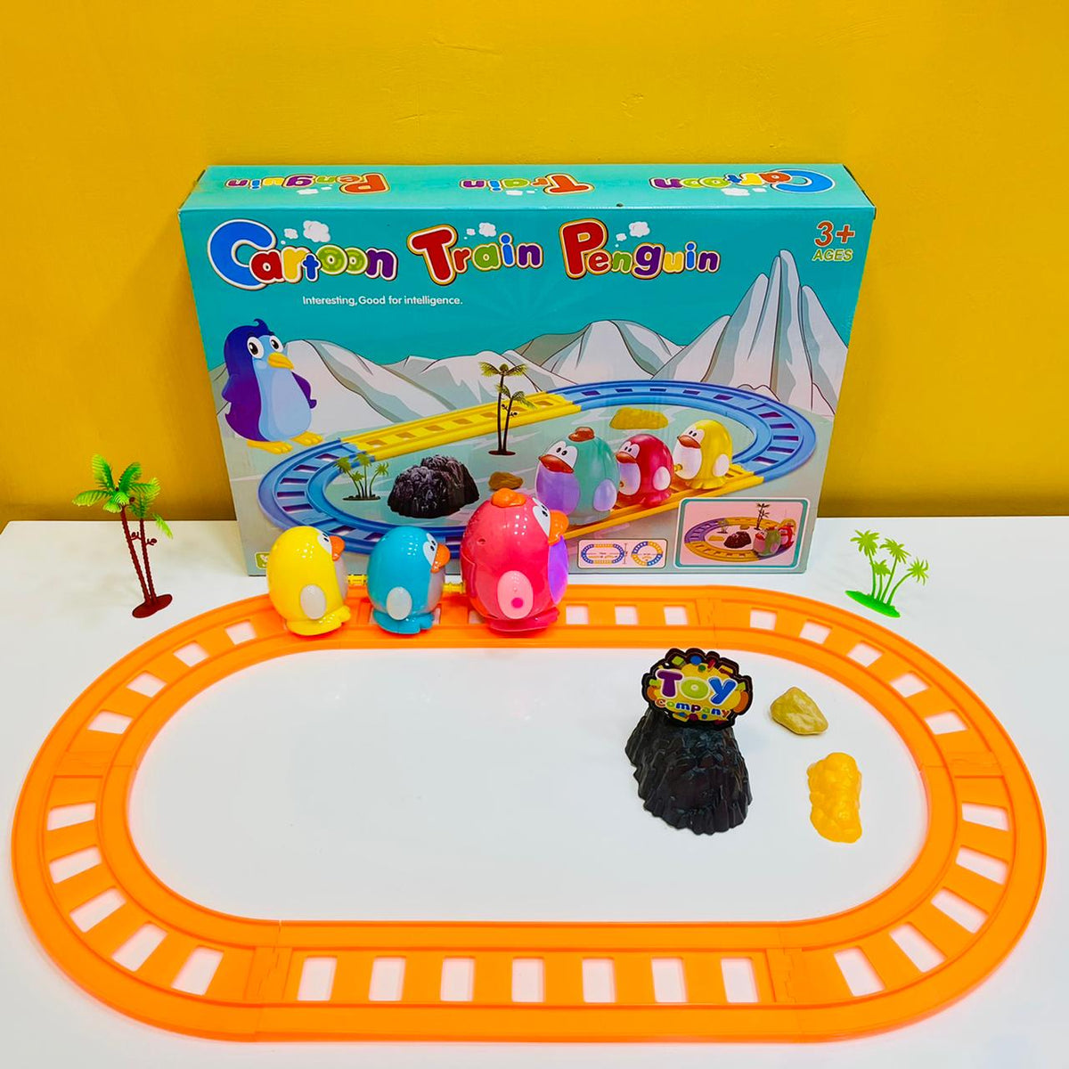 Cartoon Penguin Musical Train Track