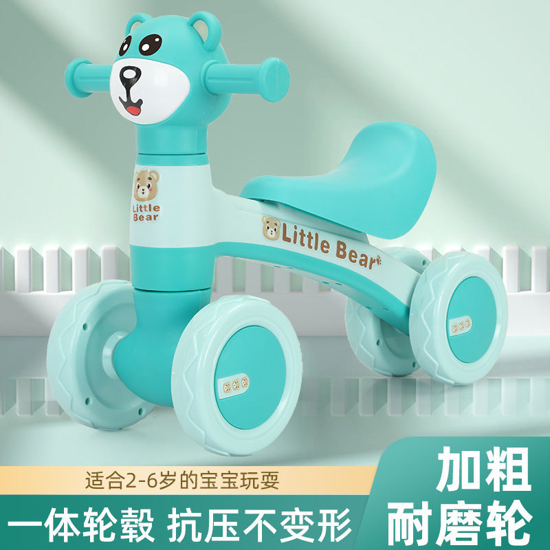 Bear Ride-on Baby Foot To Floor Balance Bike - Green