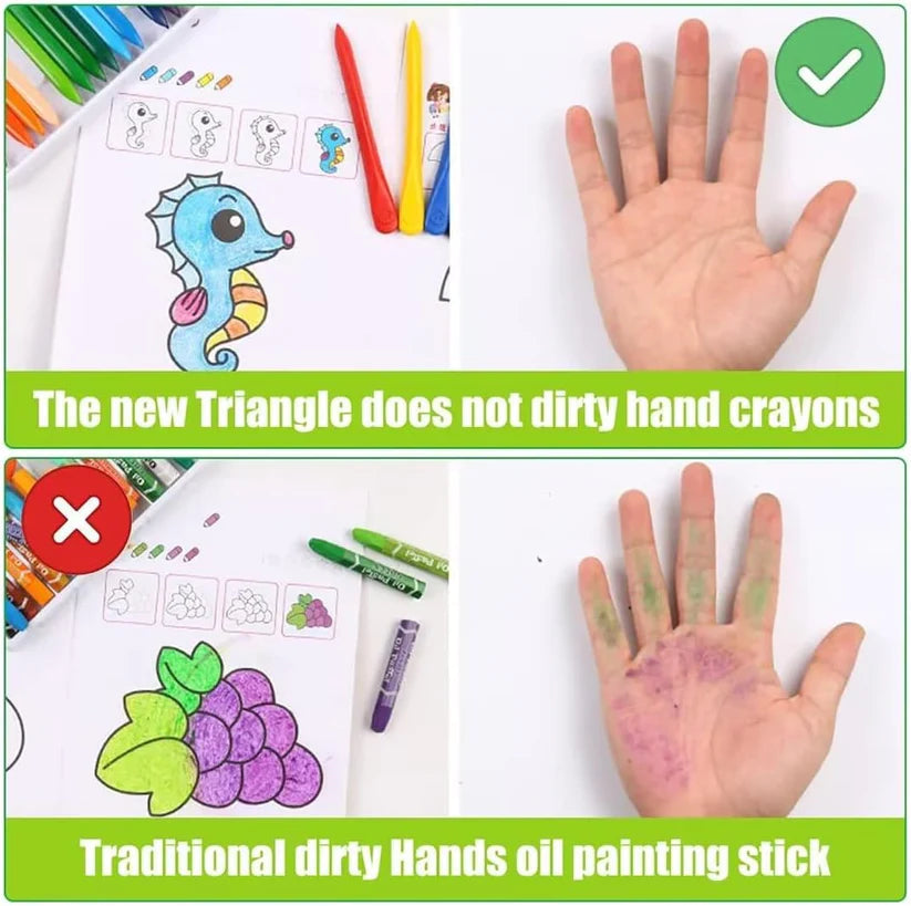 18Pcs Premium Plastic Color Crayons